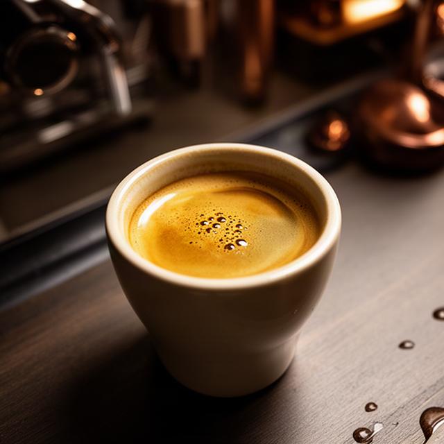 Espresso mit goldener Crema in einer kleinen Keramiktasse