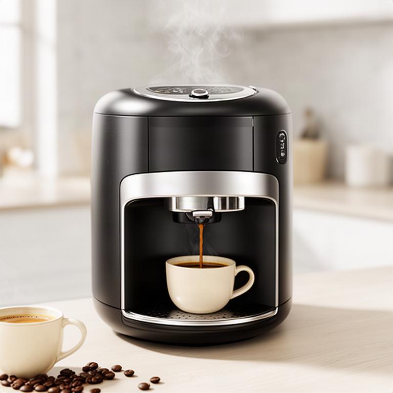 Jura E8 Vollautomat mit frisch gebrühtem Kaffee auf einem Küchentresen