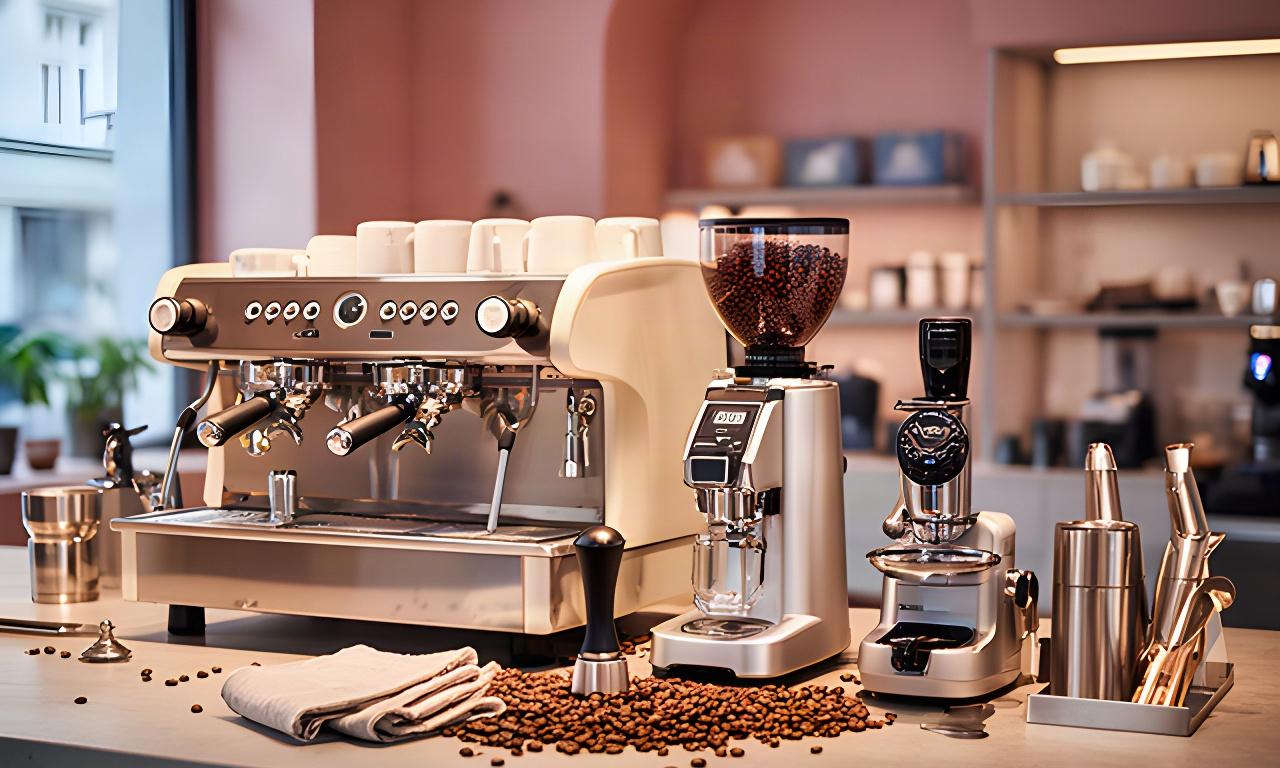 Barista-Arbeitsplatz mit Siebträgermaschine, Mühle und Kaffeewerkzeug in einem Zürcher Fachgeschäft